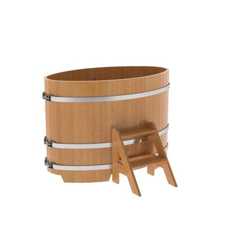 BentWood овальная из лиственницы (0,80х1,42 м.), h=1 м. Натуральная Премиум купель фото  фото - 1