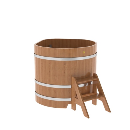 BentWood угловая из дуба (1,03 х1,03 м.), h=1 м. Натуральная Премиум купель фото  фото - 1