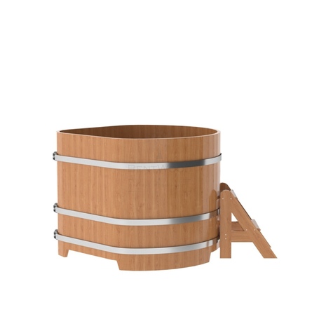 BentWood угловая из дуба (1,19 х1,19 м.), h=1 м. Натуральная Премиум купель фото  фото - 3