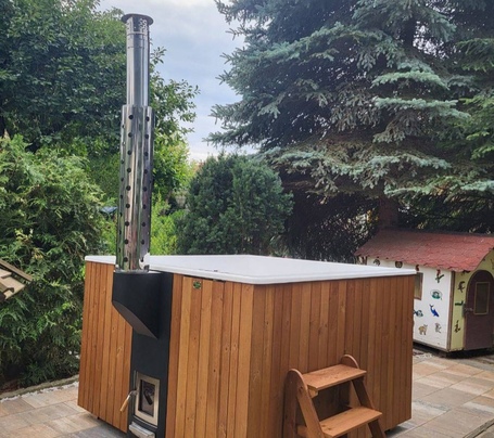 Купель Фурако Polar Spa ELITE QUATTRO 200 квадратная с интегрированной печью для 6-8 человек (термососна светлая) фото  фото - 21
