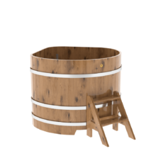BentWood угловая из дуба (1,19 х1,19 м.), h=1,1 м. Натуральная Премиум купель фото