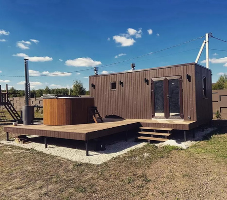 Круглая купель с внешней печью фото  фото - 24